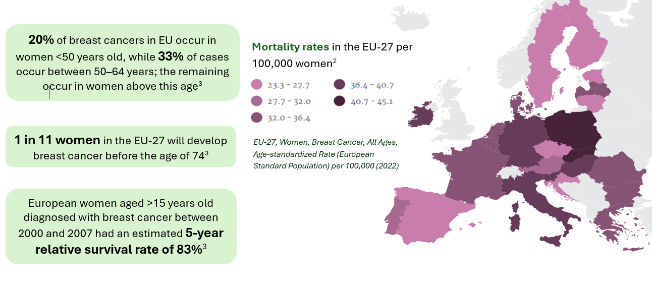 Mortality rates in the EU-27 per 100,000 women2